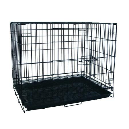 YML 24 in. Dog Kennel Cage With Bottom Grate - Black SA24G